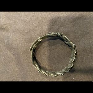 Black braided rhinestone bracelet